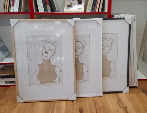 Fotorahmen Holz Weiss Schwarz grösse 50x70cm Foto-Express Adliswil