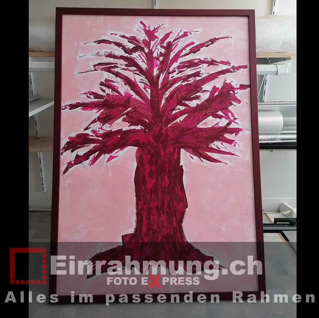 Einrahmung des Lebensbaums- mit Entspiegeltem Glas